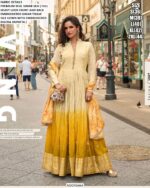 Embroidered Designer Simar Silk Heavy Party Look Gown With Dupatta For Womens