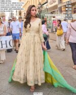 Embroidered Designer Simar Silk Heavy Party Look Gown With Dupatta For Womens