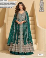 Premium Real Chinon Silk Embroidered Gown With Skirt And Dupatta (Indo-Western Dresses)