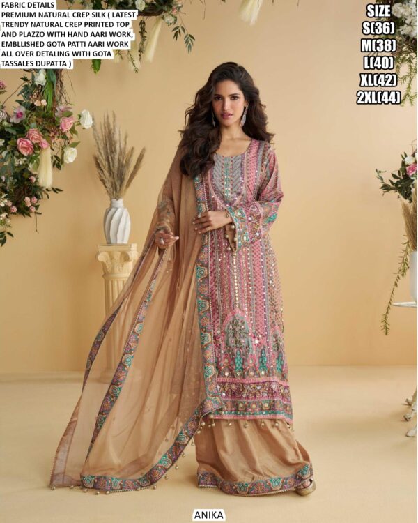 Buy Wedding Wear Natural Crepe Silk Ethnic Designer Readymade Salwar Kameez Suits