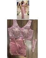 Slip Into Elegance With This Ready To Wear Saree, Pre-Stitched And Paired With A Blouse