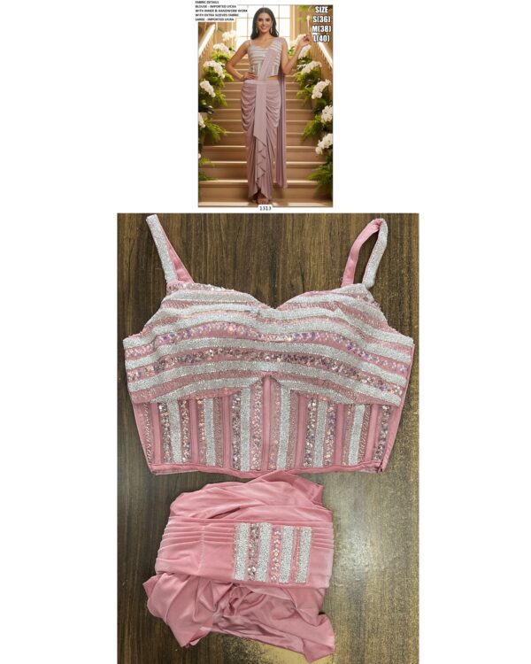 Slip Into Elegance With This Ready To Wear Saree, Pre-Stitched And Paired With A Blouse