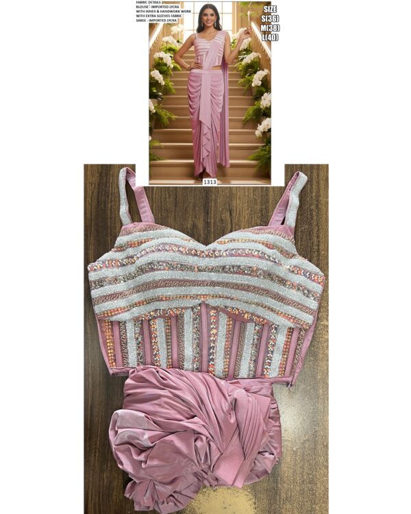 Slip Into Elegance With This Ready To Wear Saree, Pre-Stitched And Paired With A Blouse