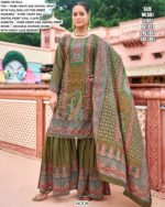 Wedding Ready To Wear Crepe Silk Sharara Suits With Exclusive Digital Print And Original Mirror Work