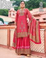 Wedding Ready To Wear Crepe Silk Sharara Suits With Exclusive Digital Print And Original Mirror Work