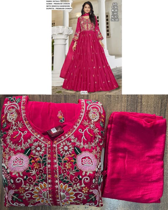 Authentic Styles With Premium Quality Designer Readymade Gown With Dupatta For Womens