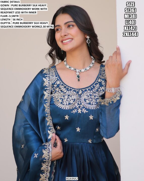 Shop Classic Pure Burberry Silk Heavy Sequence Embroidery Readmit Less Gowns