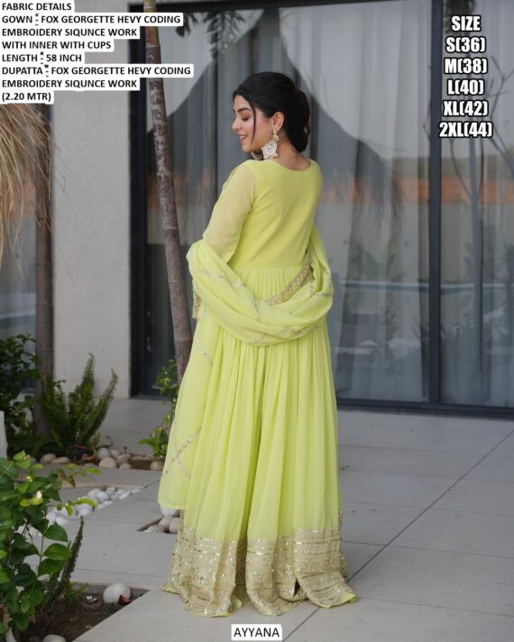 Ravishing Faux Georgette Anarkali Huge Flair Ready To Wear Gown With Designer Dupatta