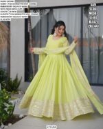 Ravishing Faux Georgette Anarkali Huge Flair Ready To Wear Gown With Designer Dupatta