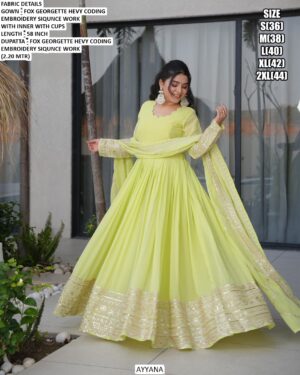 Ravishing Faux Georgette Anarkali Huge Flair Ready To Wear Gown With Designer Dupatta