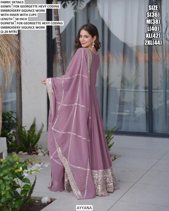 Ravishing Faux Georgette Anarkali Huge Flair Ready To Wear Gown With Designer Dupatta