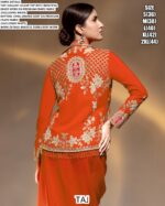 Cocktail Events Wear Premium Crepe Beautiful Beads Work Readymade Drape Suits