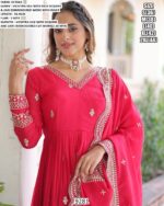 Wedding Wear This Zari Embroidery Work Gown Set Beautifully Crafted From Vichitra Silk