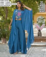 Chinon Embroidery With Handwork Two-Piece Readymade Indo-Western Sets For Women