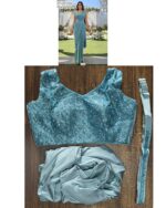 Shop Our Collection Of Plain Imported Lycra Ready To Wear Saree With Heavy Designer Blouse