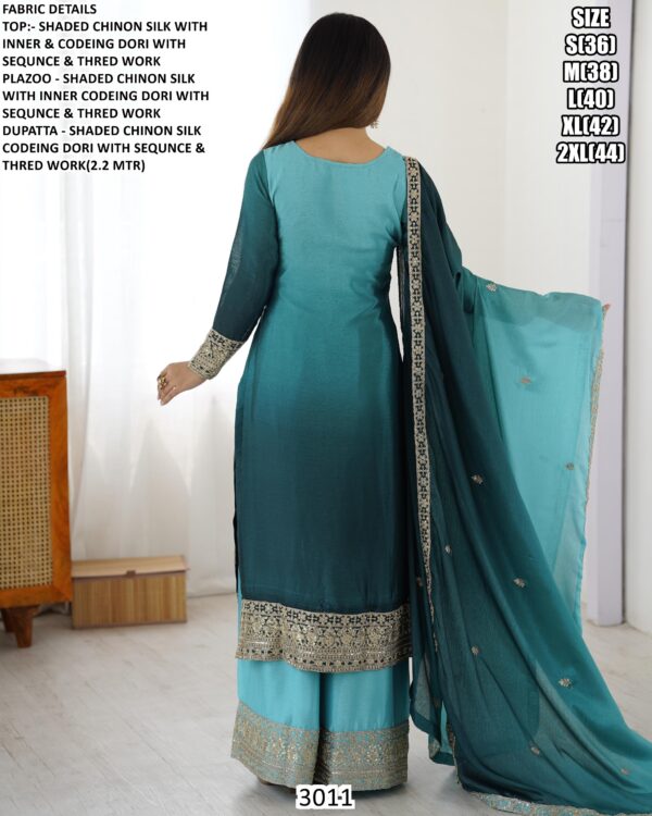 Double Shaded Full-Stitched Heavy Designer Chinon Silk Pakistani Salwar Kameez Suits