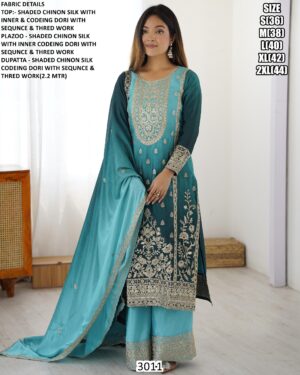 Double Shaded Full-Stitched Heavy Designer Chinon Silk Pakistani Salwar Kameez Suits