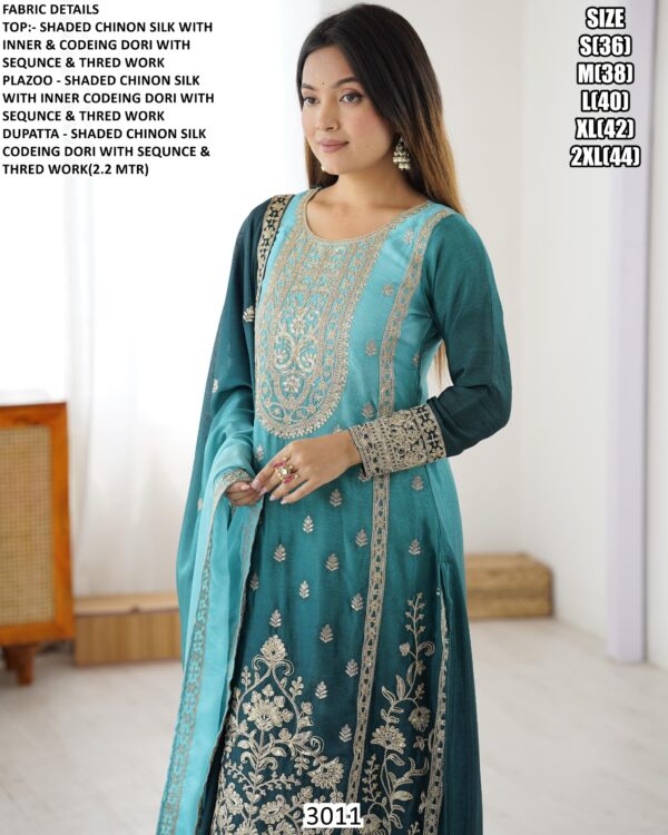 Double Shaded Full-Stitched Heavy Designer Chinon Silk Pakistani Salwar Kameez Suits