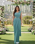 Shop Our Collection Of Plain Imported Lycra Ready To Wear Saree With Heavy Designer Blouse