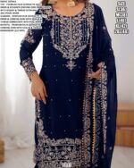 Celebrate Wedding Occasions With This Faux Georgette Sharara Set With Intricate Embroidery And Pearl Work