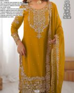 Celebrate Wedding Occasions With This Faux Georgette Sharara Set With Intricate Embroidery And Pearl Work