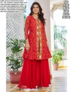 Buy Bandhani Printed Faux Georgette Wedding Wear Indian-Pakistani Suits In Three Beautiful Colours!!