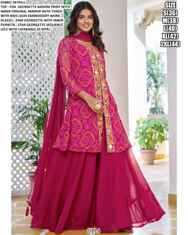 Buy Bandhani Printed Faux Georgette Wedding Wear Indian-Pakistani Suits In Three Beautiful Colours!!