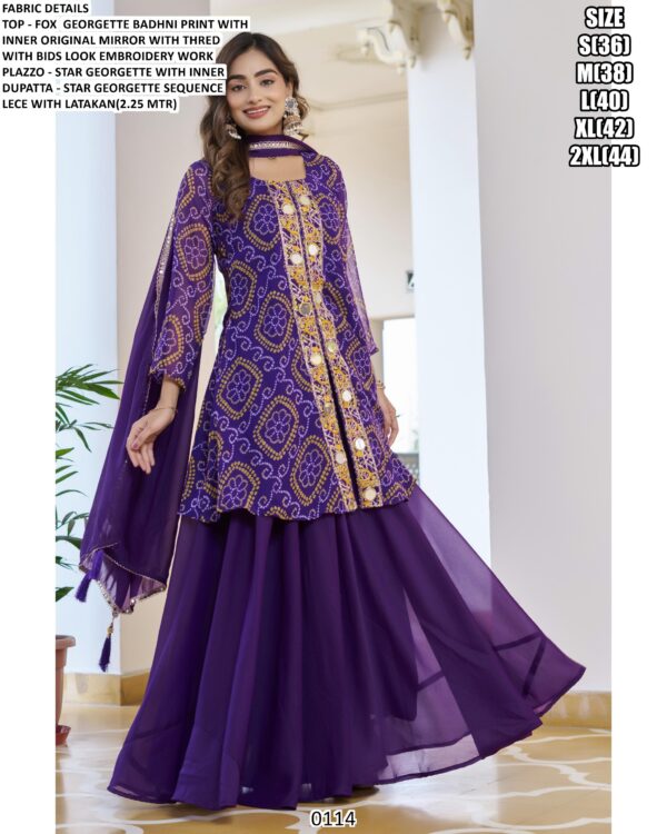 Buy Bandhani Printed Faux Georgette Wedding Wear Indian-Pakistani Suits In Three Beautiful Colours!!