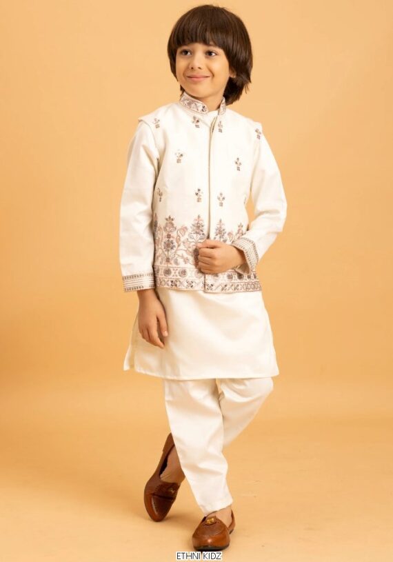 Let Your Little Prince Shine Bright In Our Stylish Kurta With Pant And Koti Collection 2025