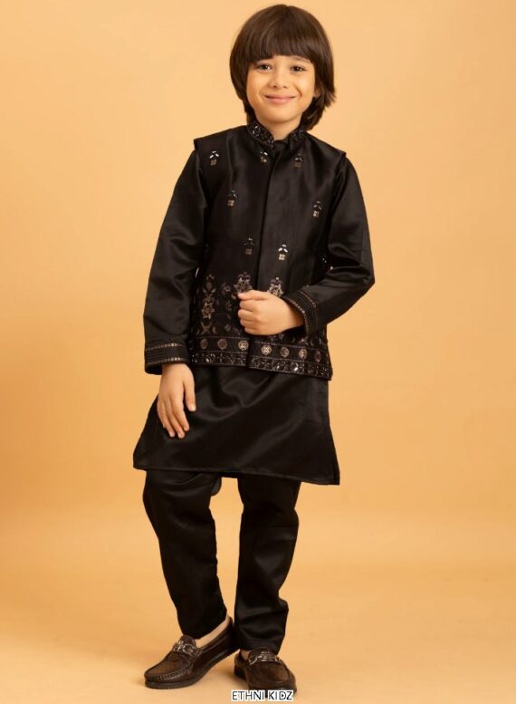 Let Your Little Prince Shine Bright In Our Stylish Kurta With Pant And Koti Collection 2025