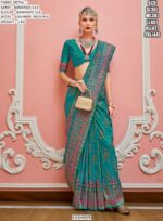 Festive Wear Banarasi Silk Sarees With Beautiful Kashmiri Weaving Work And Un-Stitched Blouse