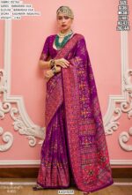 Festive Wear Banarasi Silk Sarees With Beautiful Kashmiri Weaving Work And Un-Stitched Blouse