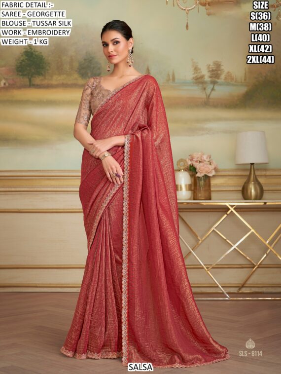 Appealing Embroidered Georgette Traditional Wedding Wear Sarees In Different Colours!!