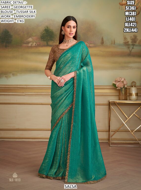 Appealing Embroidered Georgette Traditional Wedding Wear Sarees In Different Colours!!
