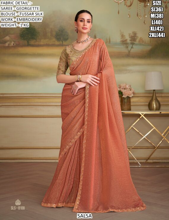 Appealing Embroidered Georgette Traditional Wedding Wear Sarees In Different Colours!!