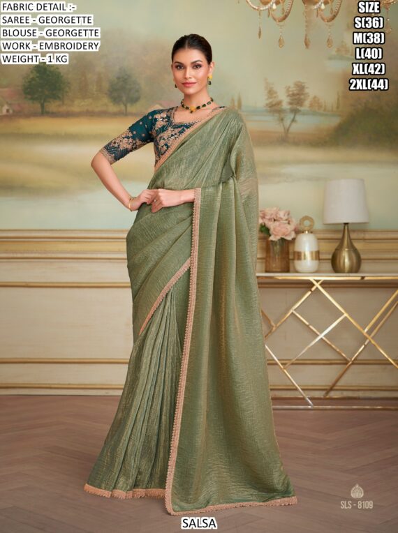 Appealing Embroidered Georgette Traditional Wedding Wear Sarees In Different Colours!!