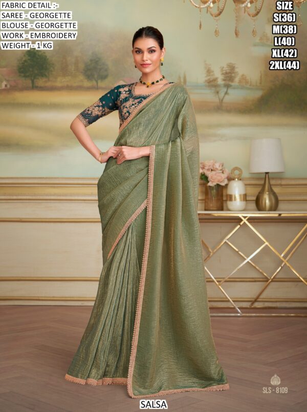 Appealing Embroidered Georgette Traditional Wedding Wear Sarees In Different Colours!!