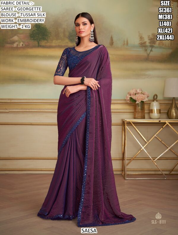 Appealing Embroidered Georgette Traditional Wedding Wear Sarees In Different Colours!!