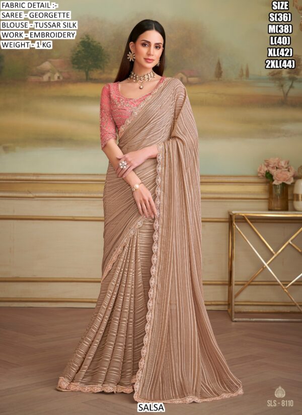 Appealing Embroidered Georgette Traditional Wedding Wear Sarees In Different Colours!!