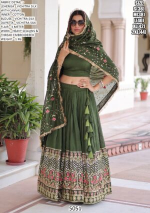 Glamorous Sequins Embroidery Designer Vichitra Silk For Luxurious Wedding Look Lehenga Choli