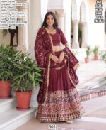Glamorous Sequins Embroidery Designer Vichitra Silk For Luxurious Wedding Look Lehenga Choli