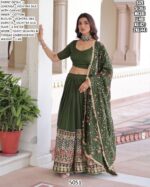 Glamorous Sequins Embroidery Designer Vichitra Silk For Luxurious Wedding Look Lehenga Choli