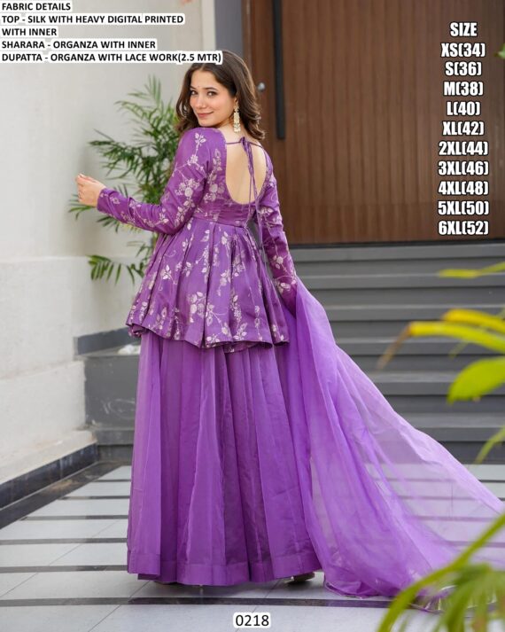 Silk Organza Casual Style Readymade Salwar Kameez In Four Colours With Digital Floral Work