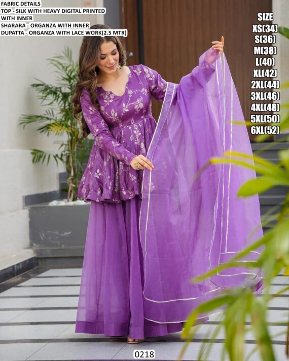 Silk Organza Casual Style Readymade Salwar Kameez In Four Colours With Digital Floral Work