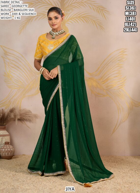 Glamorous Georgette Festive Wear Sarees With Mesmerizing Designer Un-Stitched Blouses