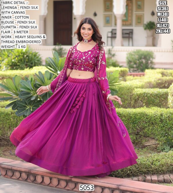 Mesmerizing Fendi Silk Embroidered Rani Pink Colour Lehenga Choli With Designer Dupatta