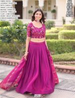 Mesmerizing Fendi Silk Embroidered Rani Pink Colour Lehenga Choli With Designer Dupatta