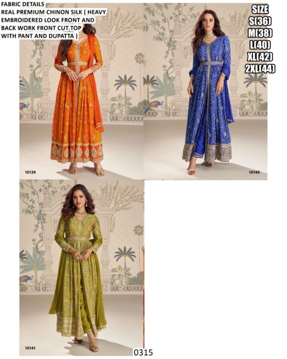 Embroidery Work Real Premium Chinon Silk Readymade Salwar Suits For Any Ceremonial