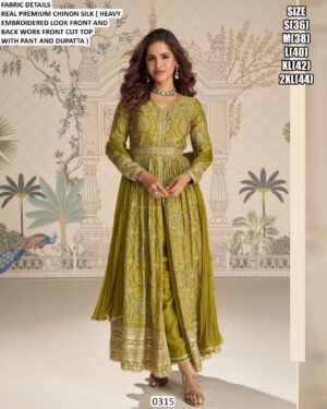 Embroidery Work Real Premium Chinon Silk Readymade Salwar Suits For Any Ceremonial