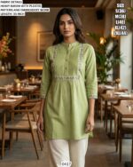 Women's Regular And Office Wear Heavy Rayon Classic Embroidery Work Tunic Tops